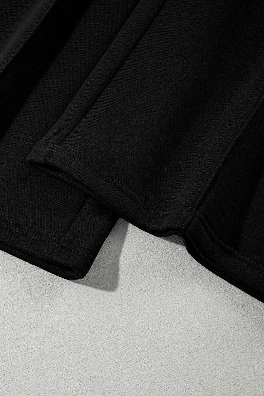 Women's Black Drop Shoulder Zip-Up Jacket & Drawstring Pants Activewear Set for Comfortable Fitness Style