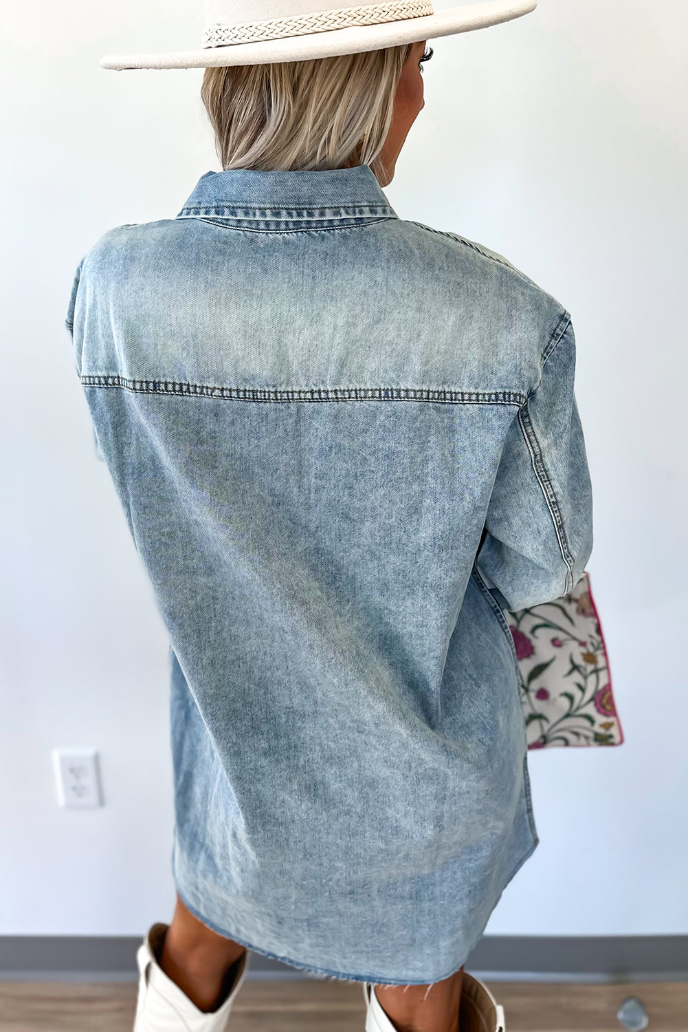 Stylish Women's Blue Denim Shirt Dress with Adjustable Belt for a Flattering Everyday Fit and Effortless Style