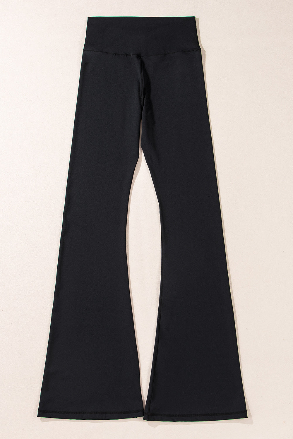 Women Black High-Waisted V-Shape Flared Leggings - Stylish Comfort for Casual and Active Wear Enthusiasts