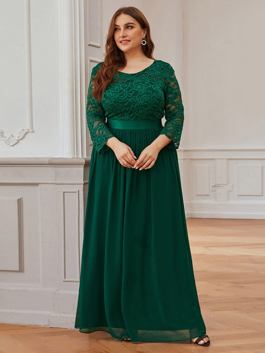 Elegant Lace Sleeve Formal Bridesmaid Dress