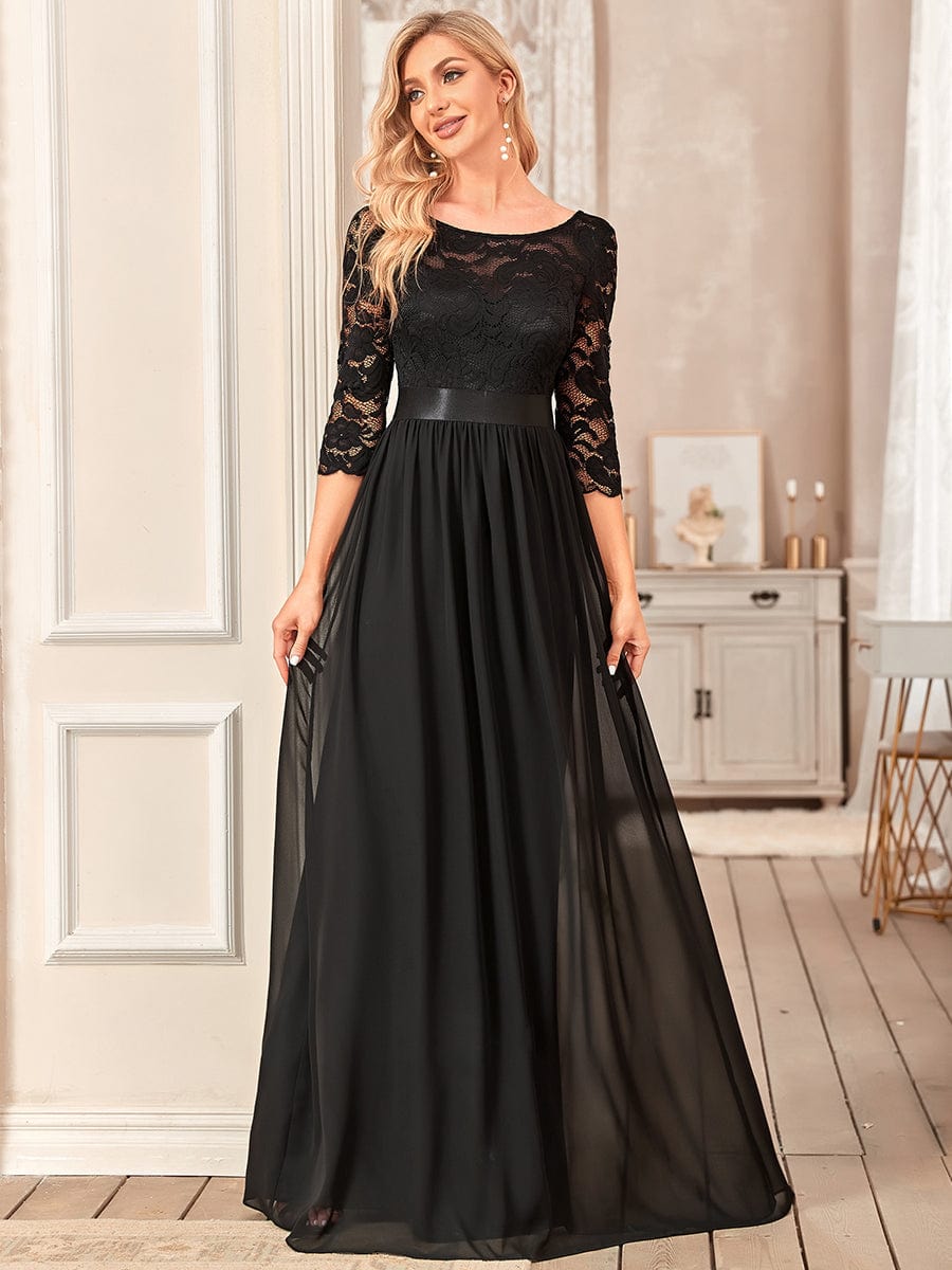 Elegant Lace Sleeve Formal Bridesmaid Dress