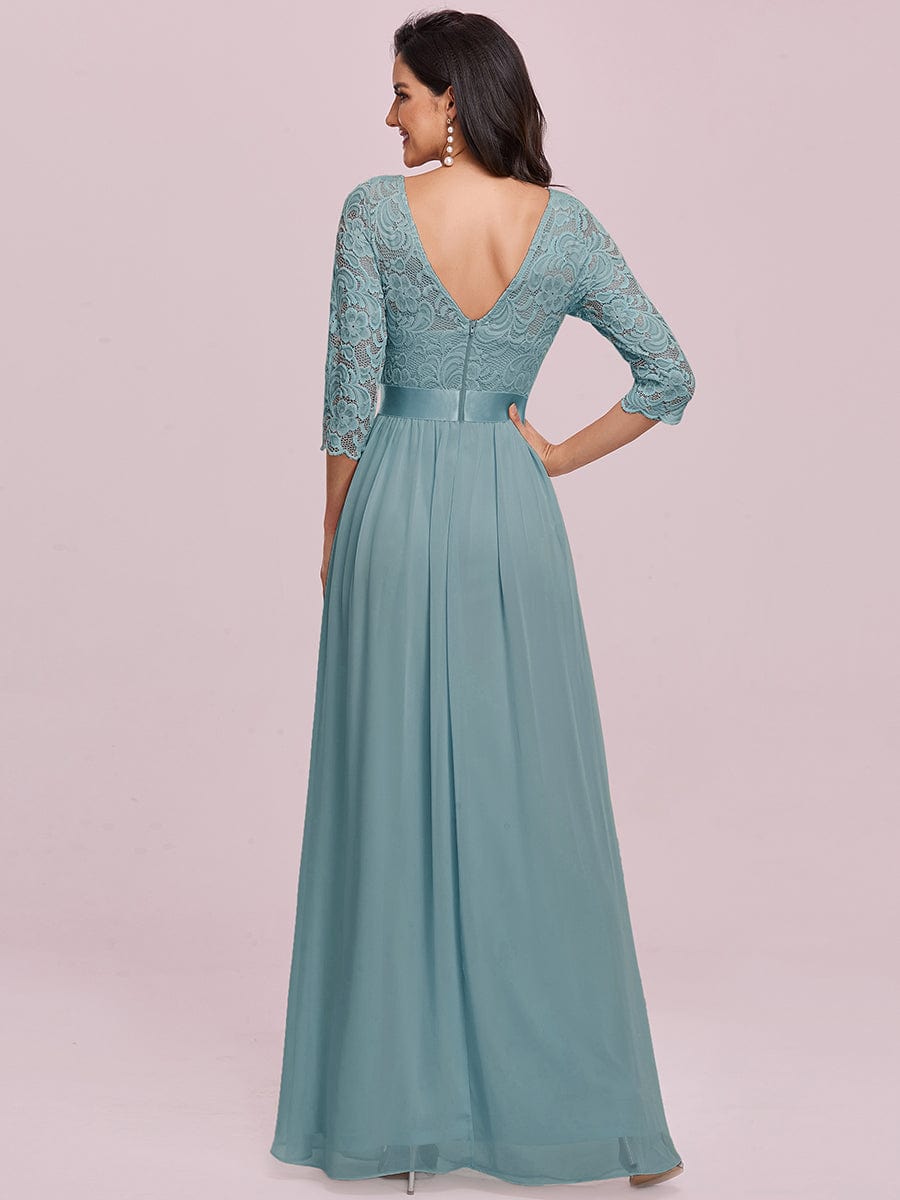 Elegant Lace Sleeve Formal Bridesmaid Dress
