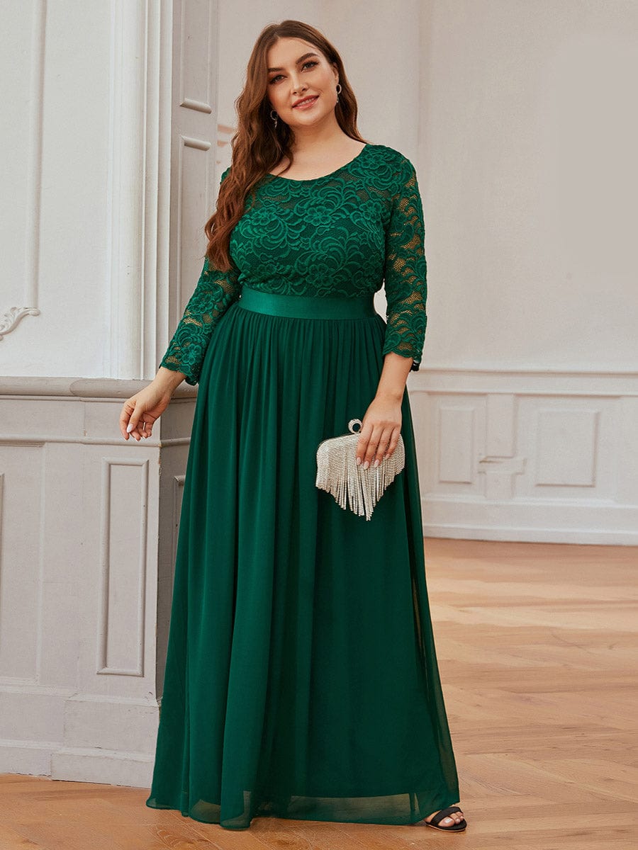 Elegant Lace Sleeve Formal Bridesmaid Dress