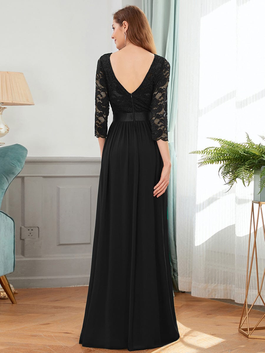 Elegant Lace Sleeve Formal Bridesmaid Dress