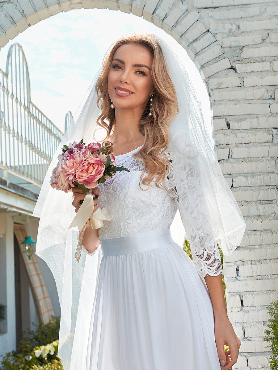 Elegant Lace Sleeve Formal Bridesmaid Dress