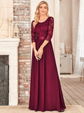 Elegant Lace Sleeve Formal Bridesmaid Dress