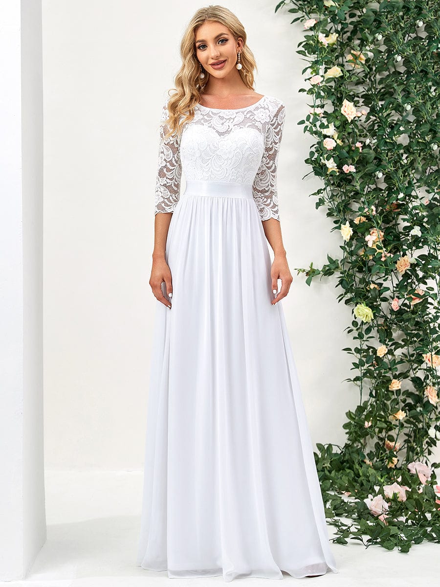 Elegant Lace Sleeve Formal Bridesmaid Dress