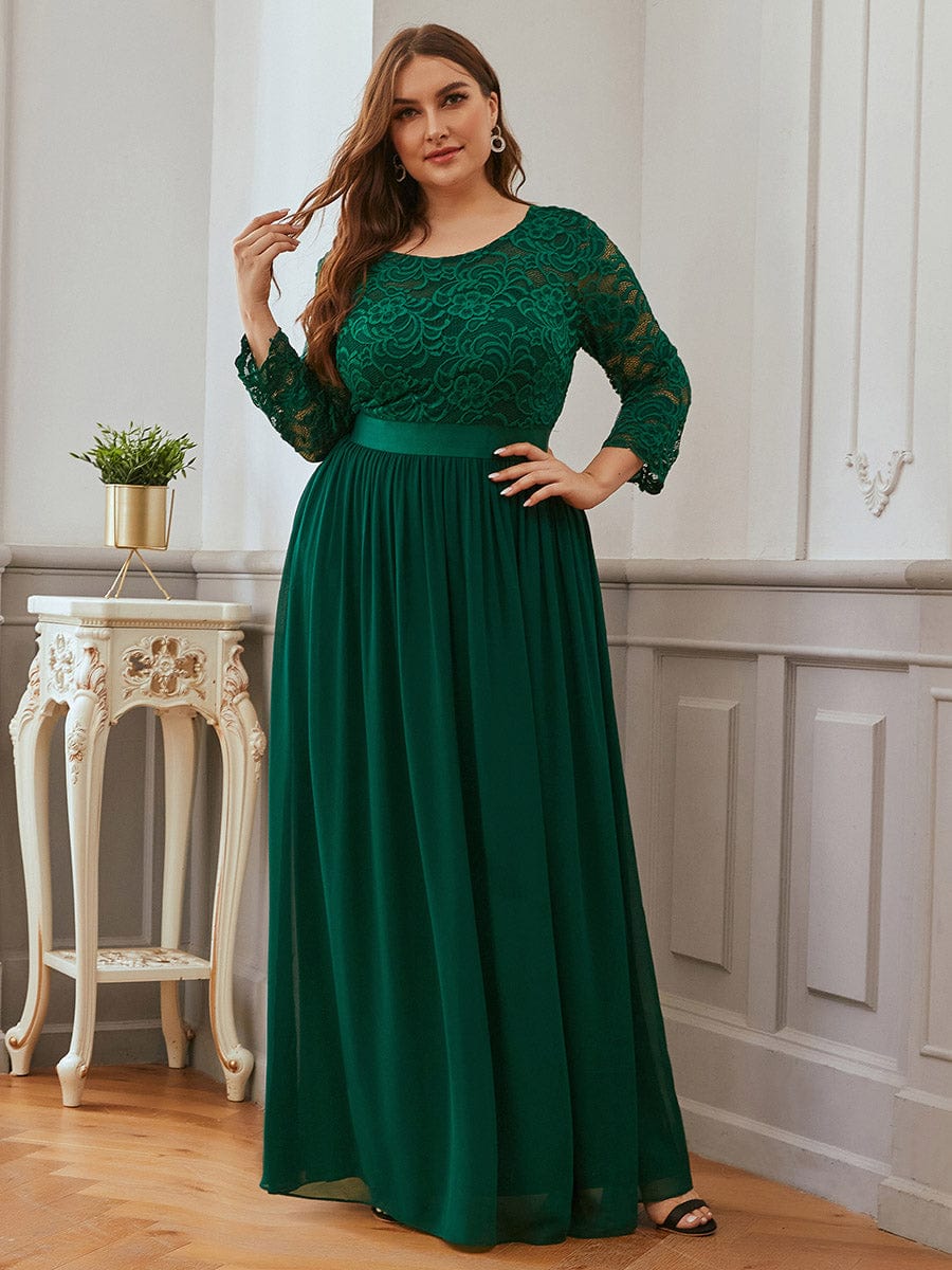 Elegant Lace Sleeve Formal Bridesmaid Dress