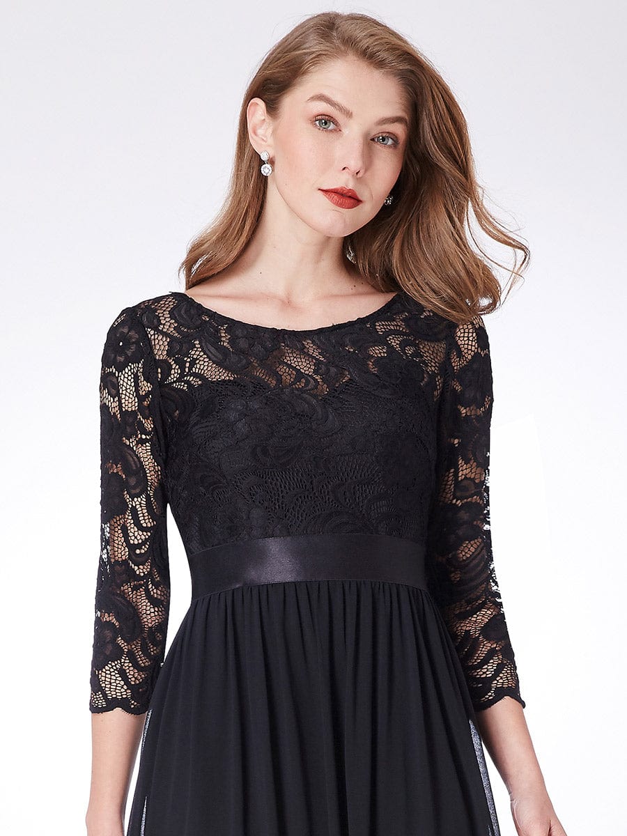 Elegant Lace Sleeve Formal Bridesmaid Dress