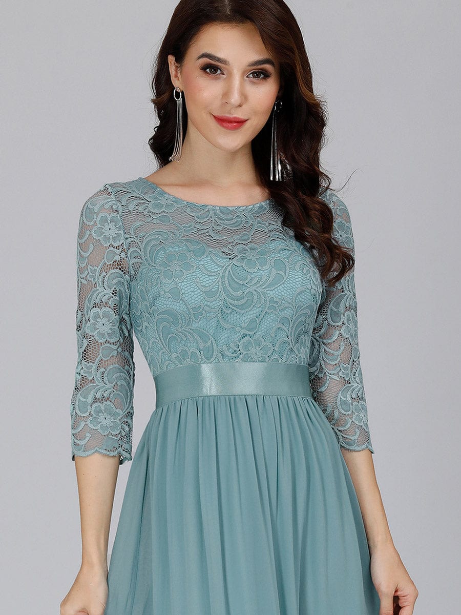 Elegant Lace Sleeve Formal Bridesmaid Dress