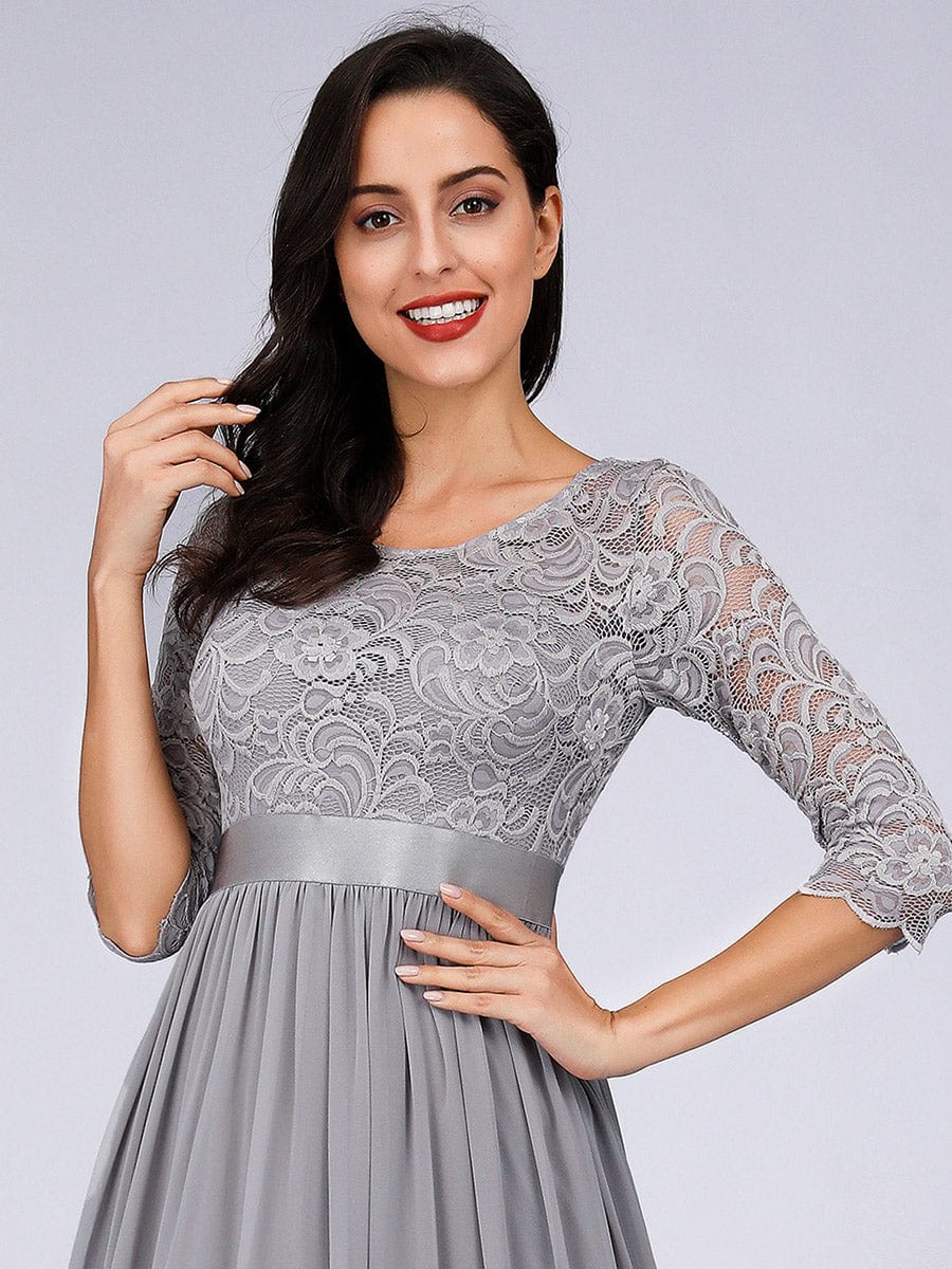 Elegant Lace Sleeve Formal Bridesmaid Dress