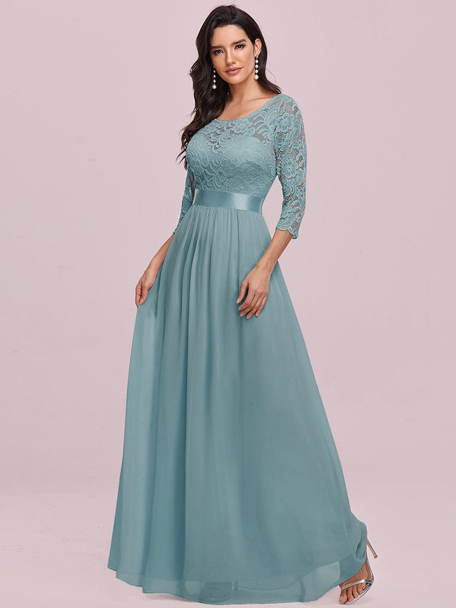 Elegant Lace Sleeve Formal Bridesmaid Dress
