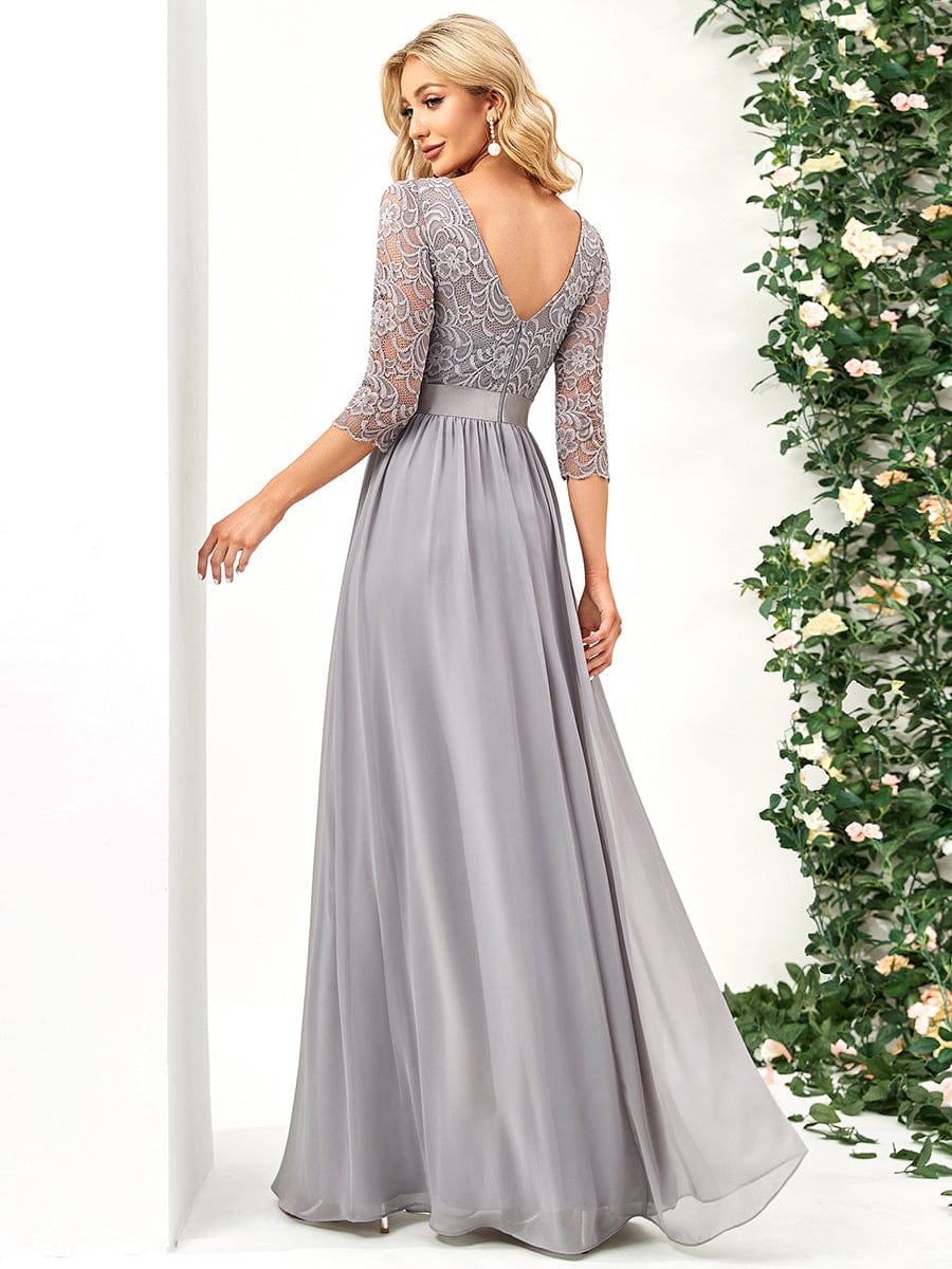 Elegant Lace Sleeve Formal Bridesmaid Dress
