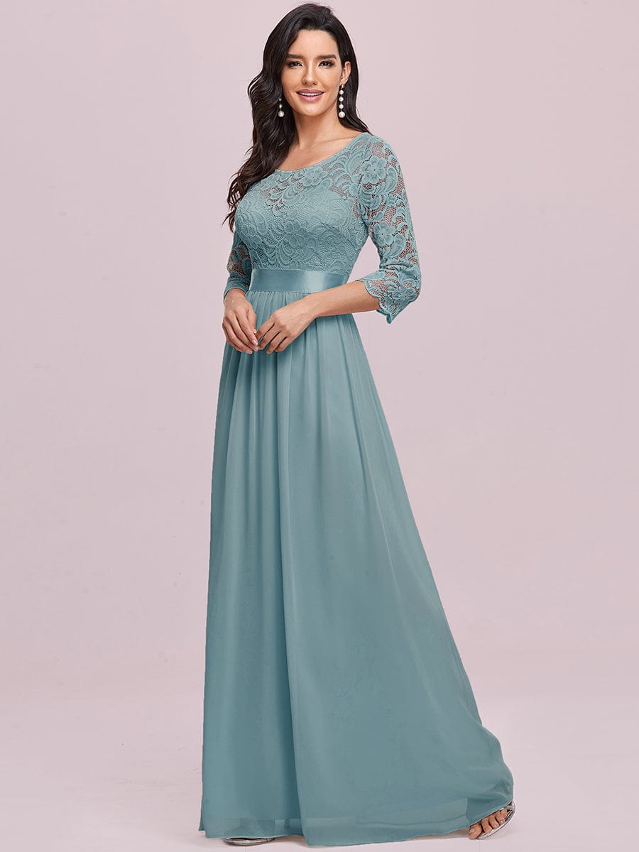 Elegant Lace Sleeve Formal Bridesmaid Dress