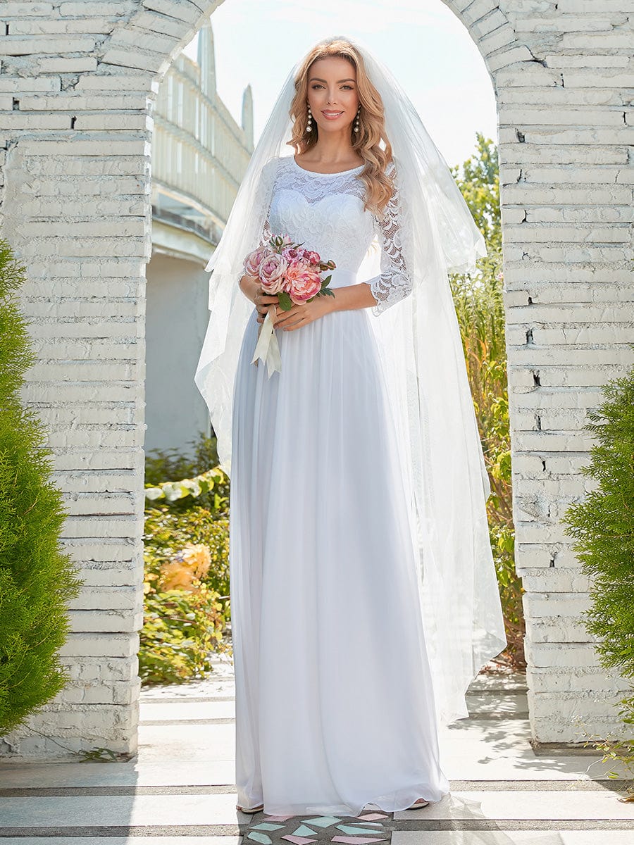 Elegant Lace Sleeve Formal Bridesmaid Dress