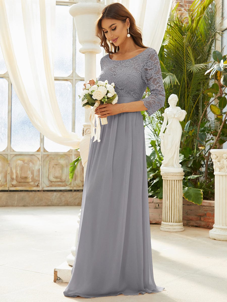 Elegant Lace Sleeve Formal Bridesmaid Dress