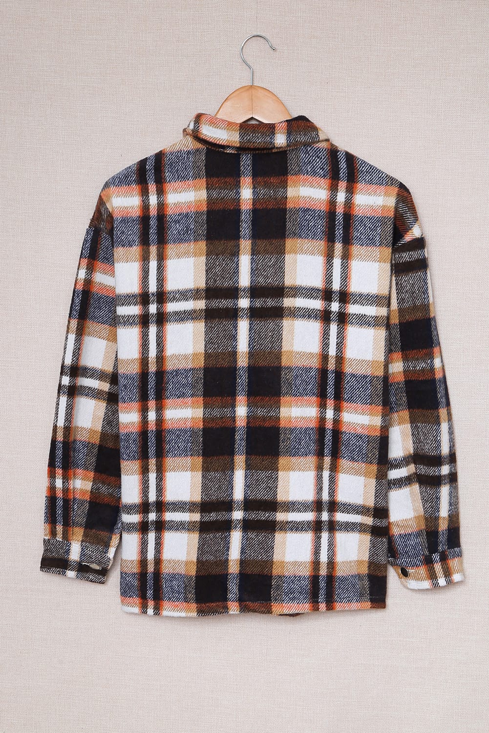 Chic Women's Geometric Plaid Shacket with Pockets - Stylish Layering Jacket for Effortless Casual Outfits