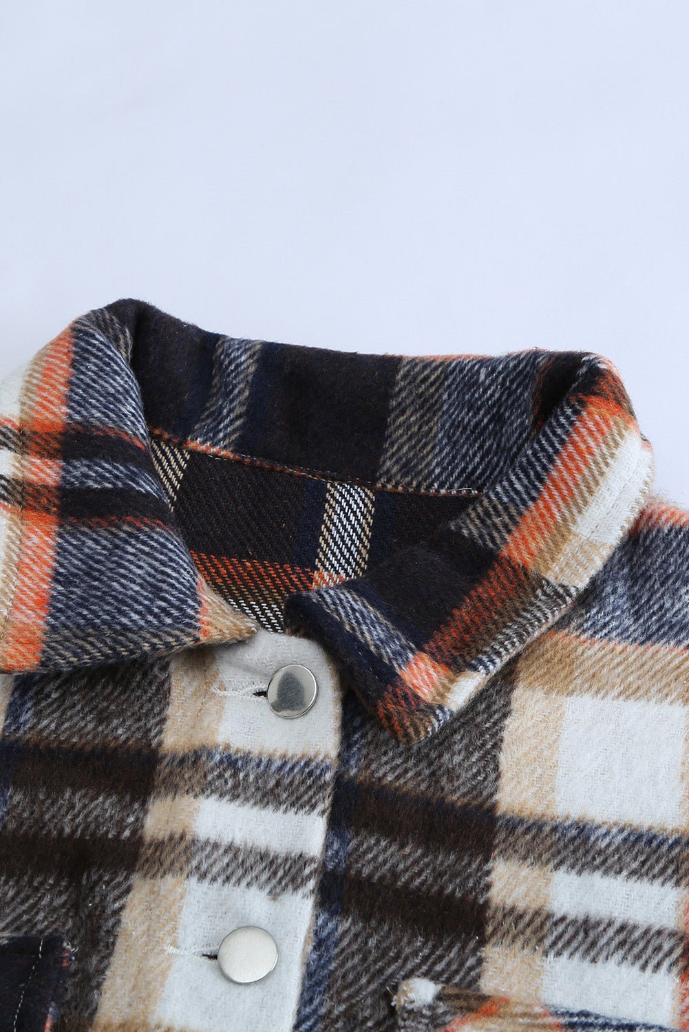 Chic Women's Geometric Plaid Shacket with Pockets - Stylish Layering Jacket for Effortless Casual Outfits