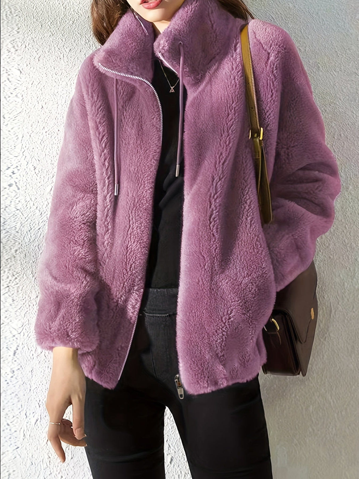Cozy Teddy Fashionable Zip Up Warm Coat