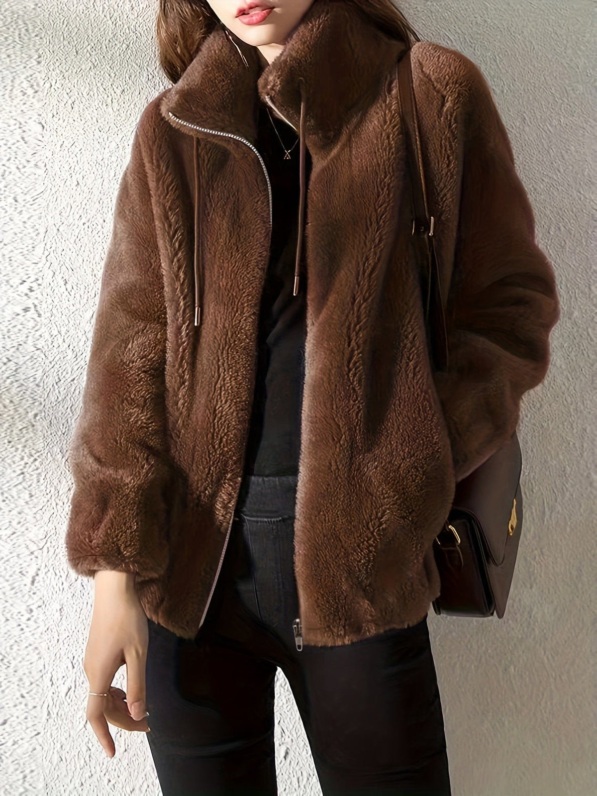 Cozy Teddy Fashionable Zip Up Warm Coat