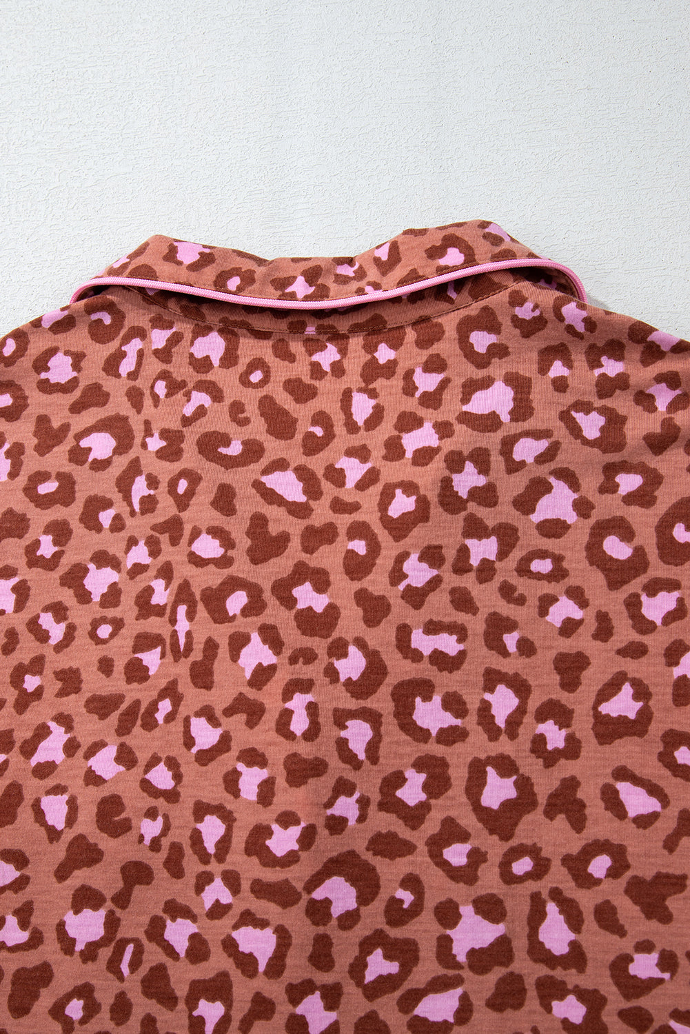Stylish Women's Brown Leopard Print Short Sleeve Pajama Set with Pants - Cozy Loungewear for Ultimate Comfort