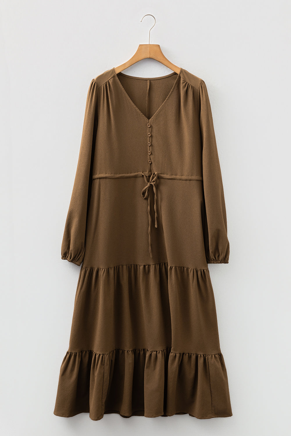Elegant Women's Long Sleeve Maxi Dress - Flowy Fit in Classic Colors, Ideal for Parties, Weddings, or Casual Outings