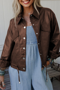 Trendy Black Faux Leather Biker Jacket for Women - Stylish Everyday & Night Out Wear with a Flattering Fit