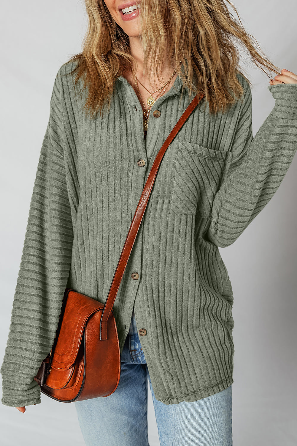 Cozy Oversized Women's Flannel Shacket - Stylish Button-Up Jacket for Casual Chic Layering in Earthy Hues