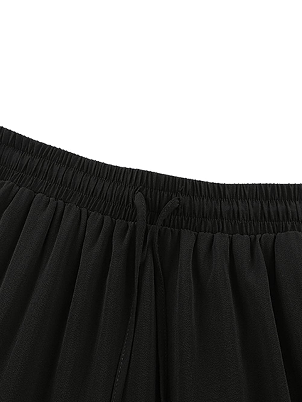 Elegant Black Tiered Maxi Skirt with Drawstring Waist