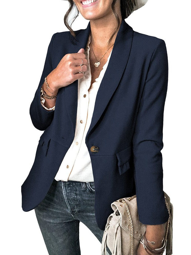 Casual Solid Blazer Jacket