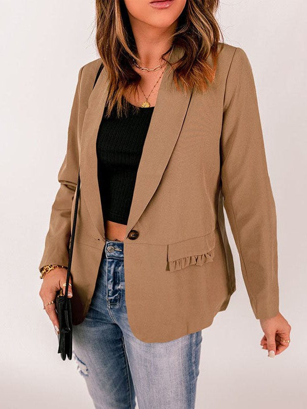 Casual Solid Blazer Jacket