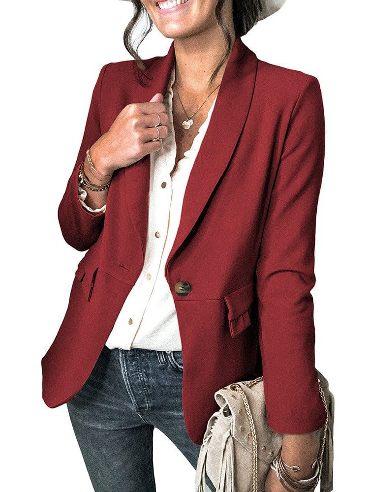 Casual Solid Blazer Jacket