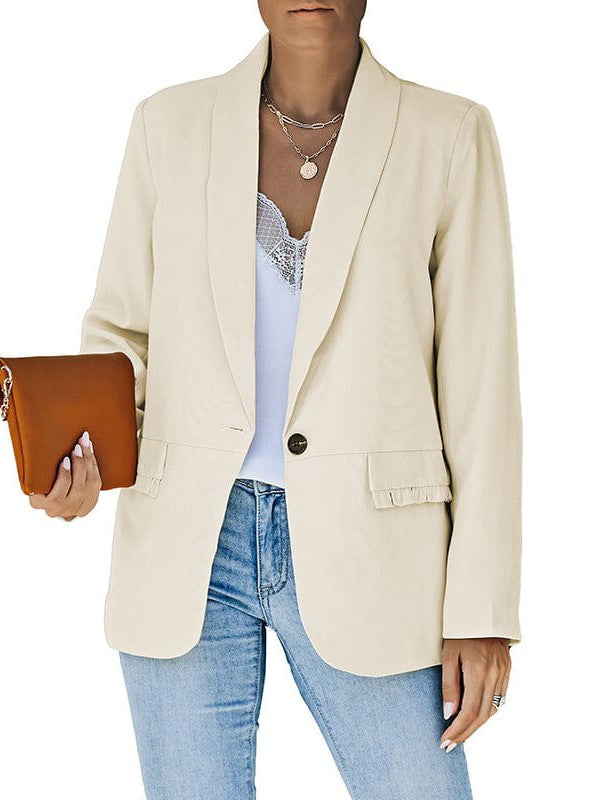 Casual Solid Blazer Jacket