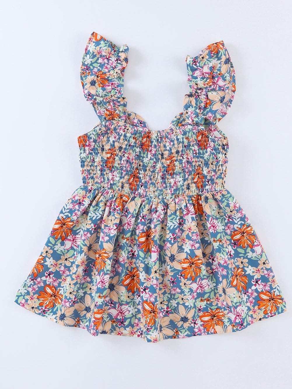 Chic Floral Sleeveless V Neck Cocktail Dress with Unique Hem