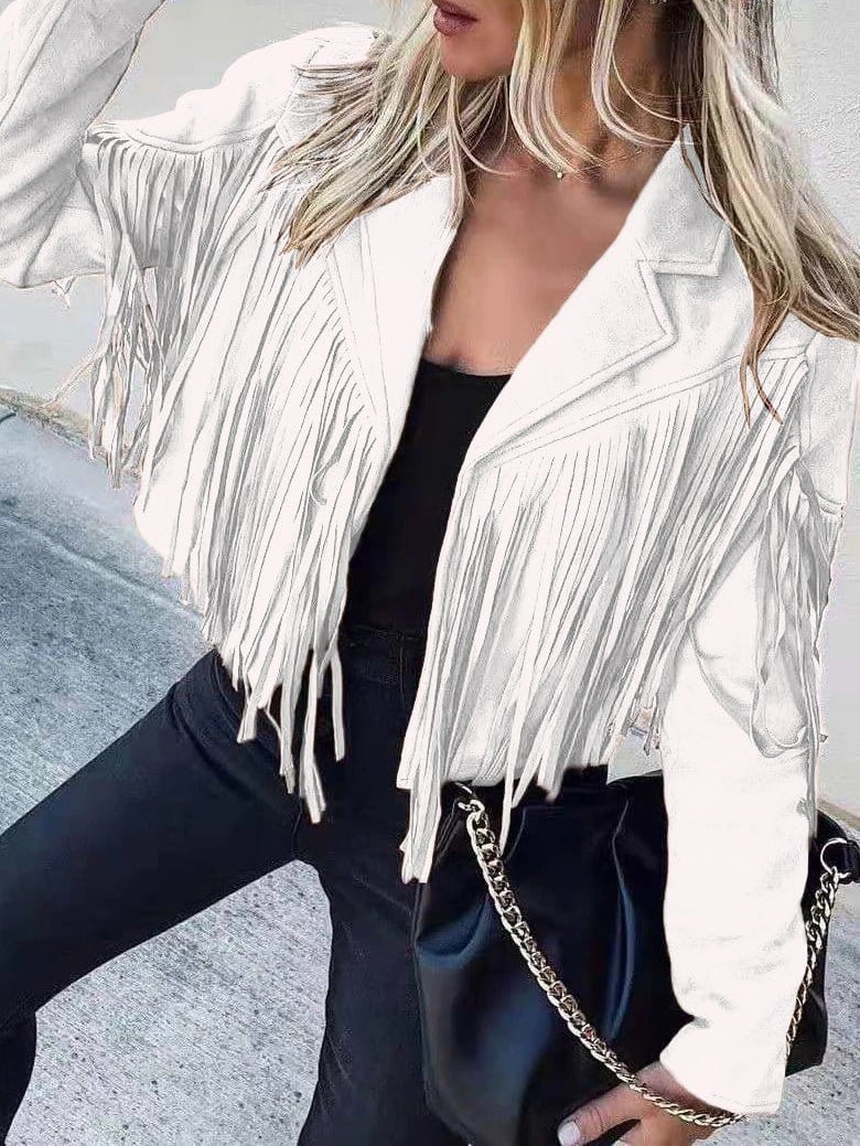 Suede-Texture Western Fringe Lapel Jacket with practical styling and dependable silhouette control.