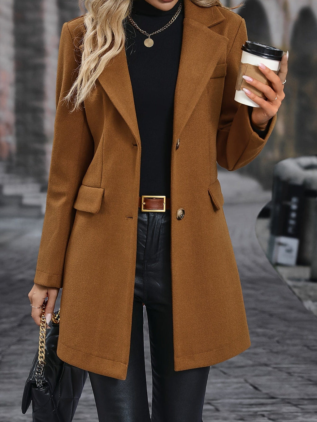 Long Sleeve Stylish Solid Single Breasted Winter Coat