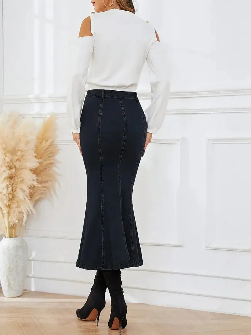 Dark Wash Denim Mermaid Skirt