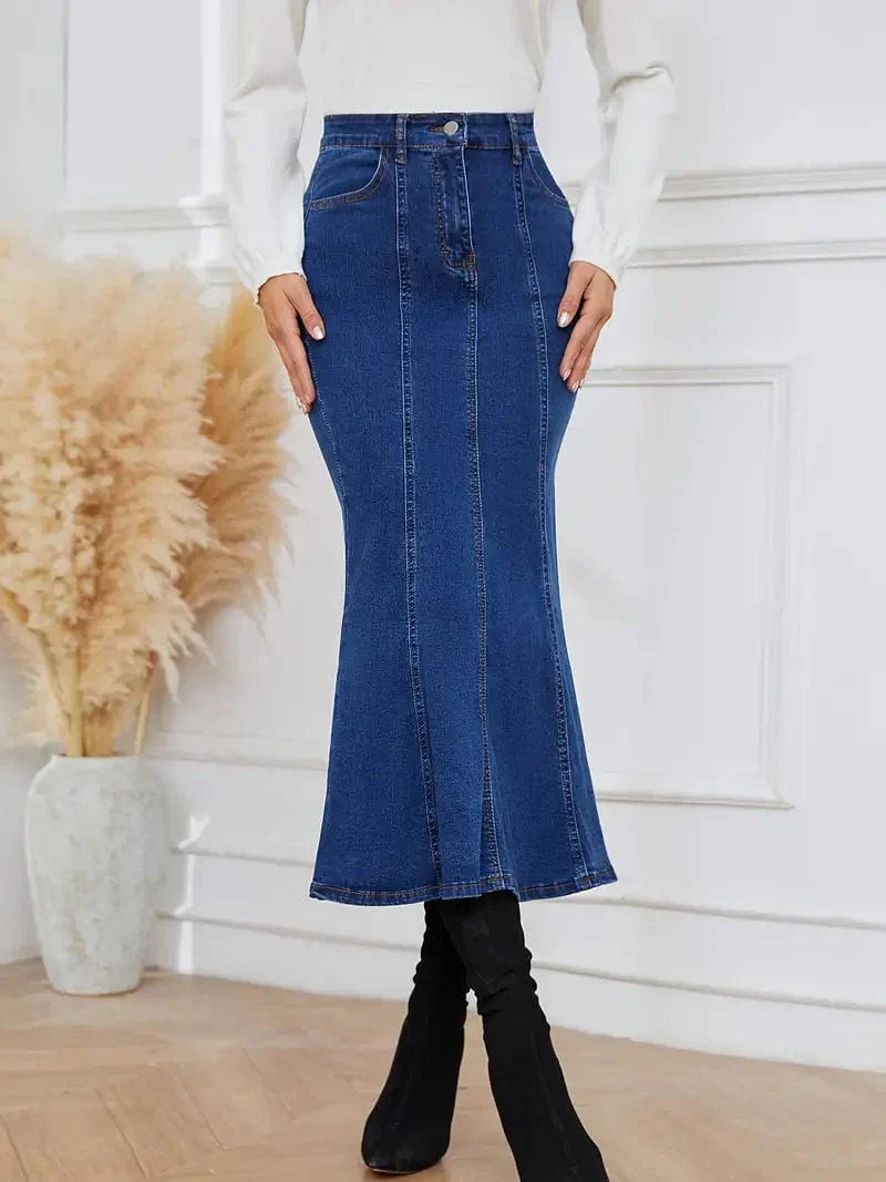 Dark Wash Denim Mermaid Skirt