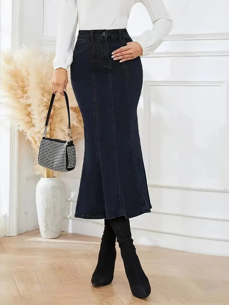 Dark Wash Denim Mermaid Skirt