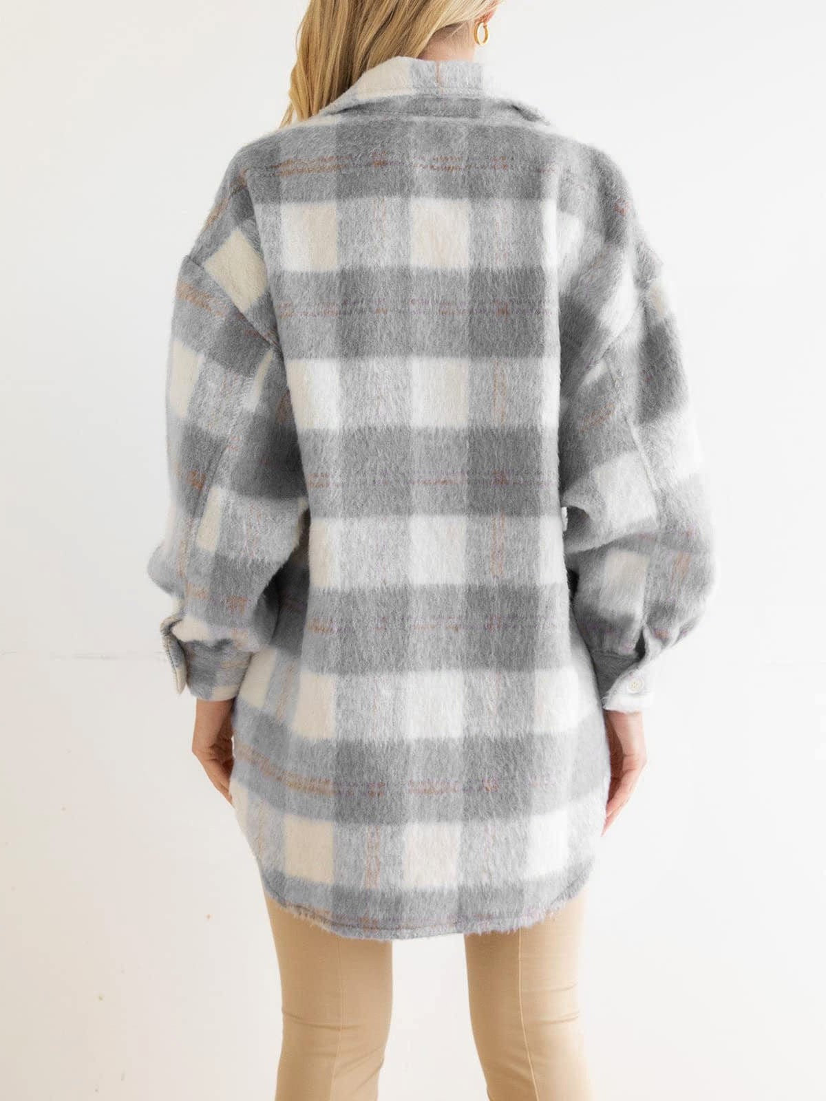 Warm Plaid Jacket for Cold Weather