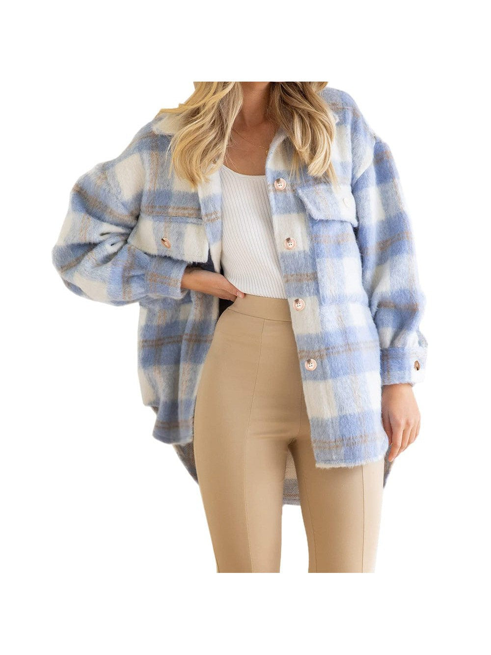Warm Plaid Jacket for Cold Weather