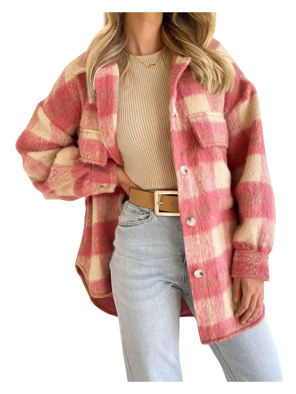 Warm Plaid Jacket for Cold Weather