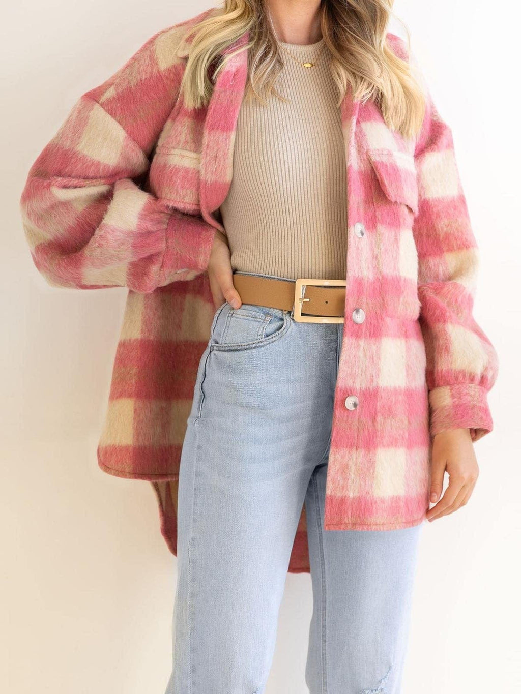 Warm Plaid Jacket for Cold Weather