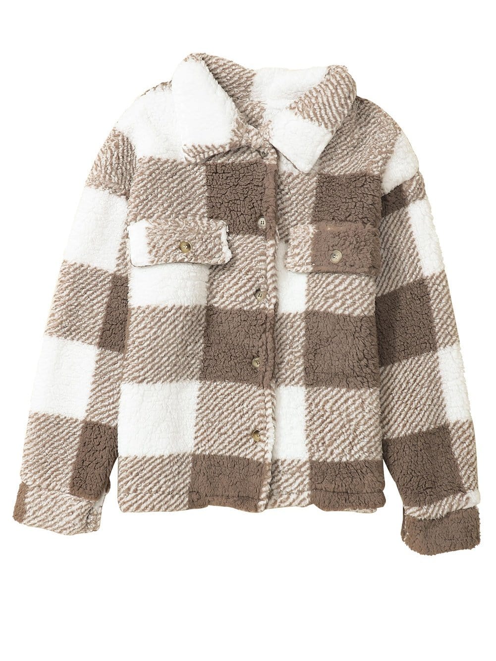 Warm Winter Sherpa Coat with Pockets