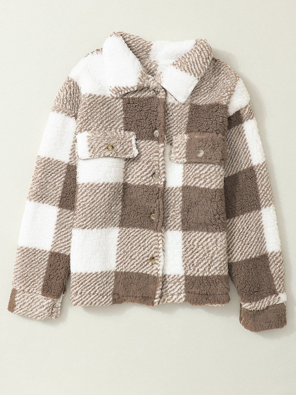 Warm Winter Sherpa Coat with Pockets