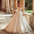 Beaded Ball Gown Wedding Dress – Appliqués & Sexy Backless Design, Custom Made