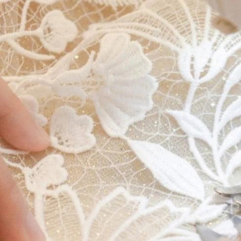 Beaded Ball Gown Wedding Dress – Appliqués & Sexy Backless Design, Custom Made