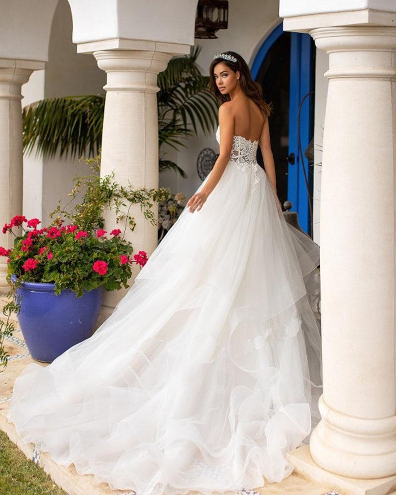 Backless Princess Wedding Dress – Sequined & Beaded Bodice Luxury Bridal Gown, Custom Made