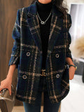Retro Plaid Casual Woolen Coat