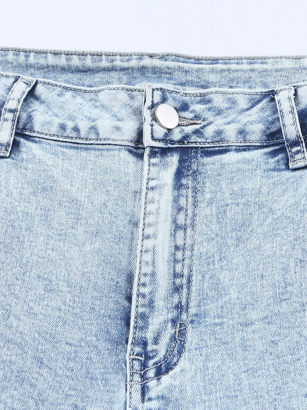 Women's Acid Wash High-Rise Flare Denim Jeans in Vintage Light Blue